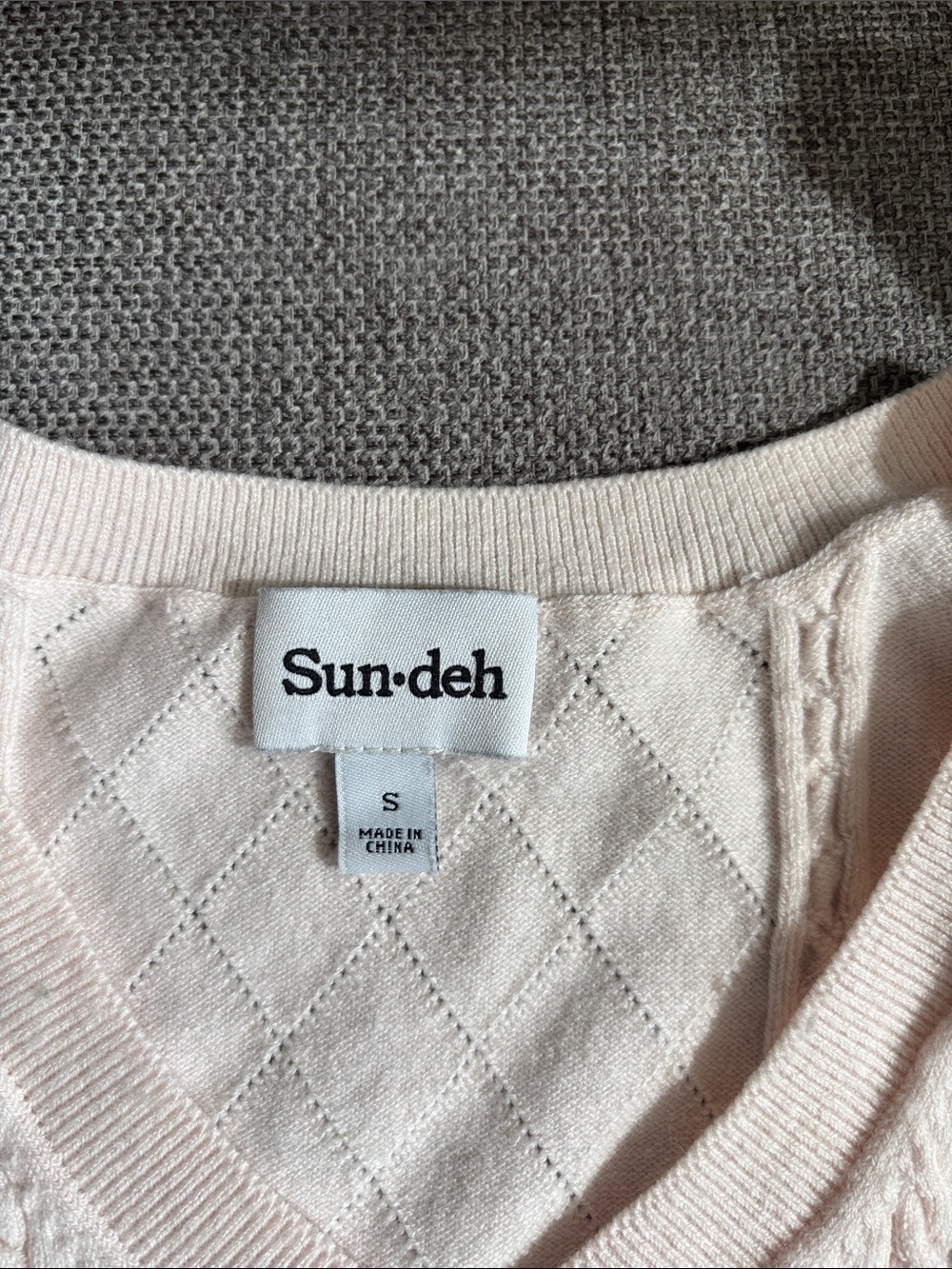Sunday Best Pink Cable-Knit Cropped V-Neck Sweater Vest - Picture 2 of 2